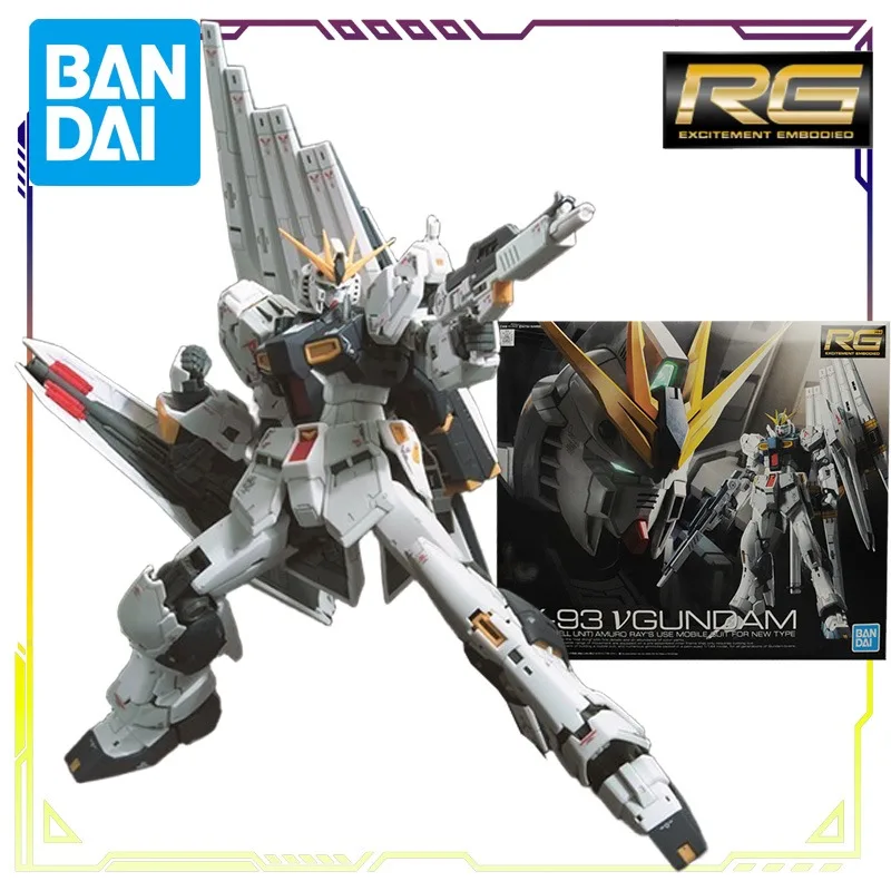 

BANDAI Original Real Grade Series Rx-93 Ν Gunda (niugunda) Anime Action Figure Assembly Model Toys Movable Model Gifts for Boys