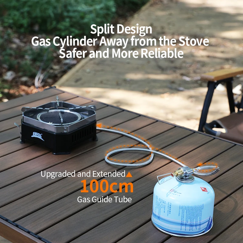 BRS-K007 موقد خرطوشة الضغط المستقر الجديد، موقد محمول خارجي، رأس موقد غاز بالأشعة تحت الحمراء للتخييم