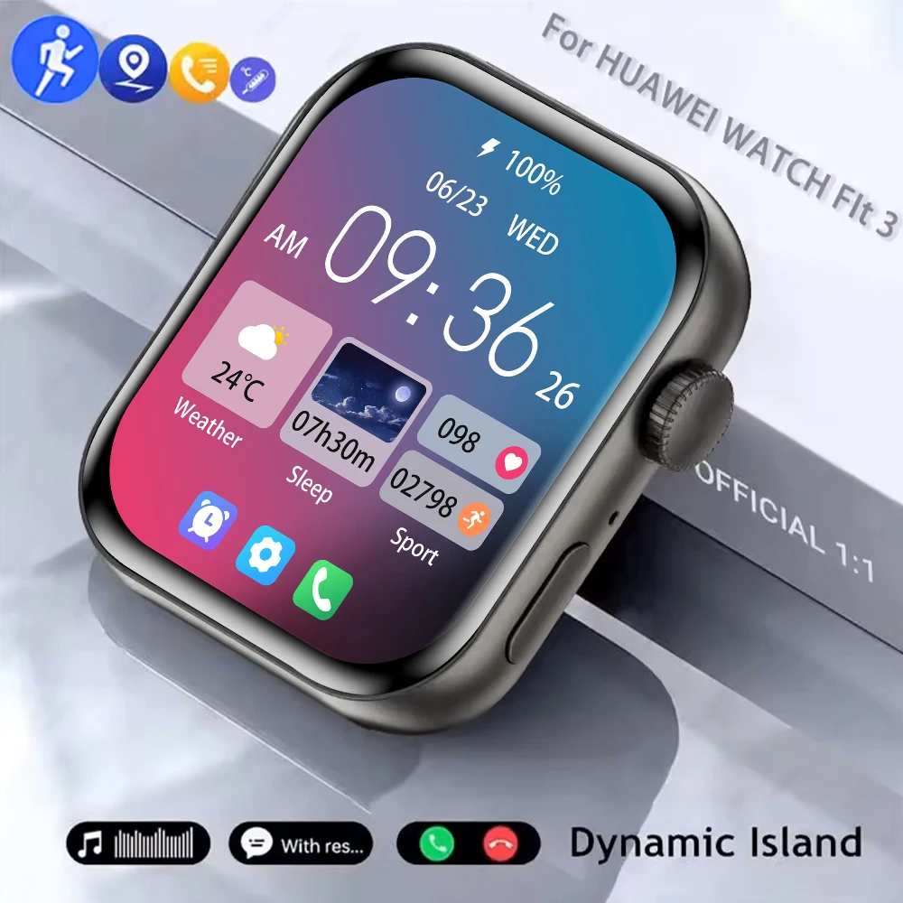 

Смарт-часы Huawei Apple AMOLED для мужчин, часы FIT 3, Bluetooth-вызов, GPS, спортивный трекер, IP68, водонепроницаемые, женские, умные часы, новинка 2024 года