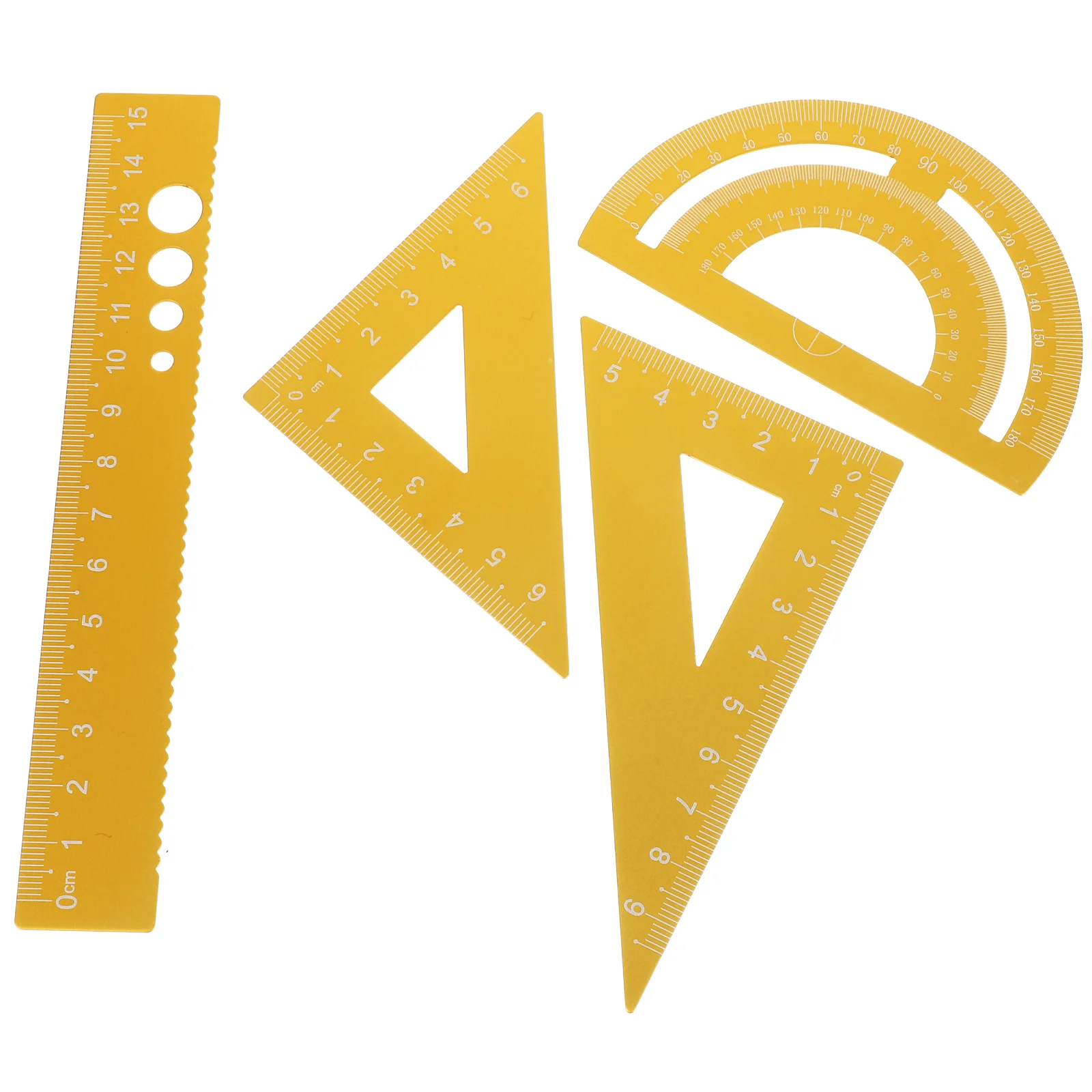 4 قطعة مجموعة مسطرة معدنية أداة قياس سبائك الألومنيوم لرسم الهندسة الرياضيات مكتب المدرسة القرطاسية حاكم عدة حافة مستقيمة #6