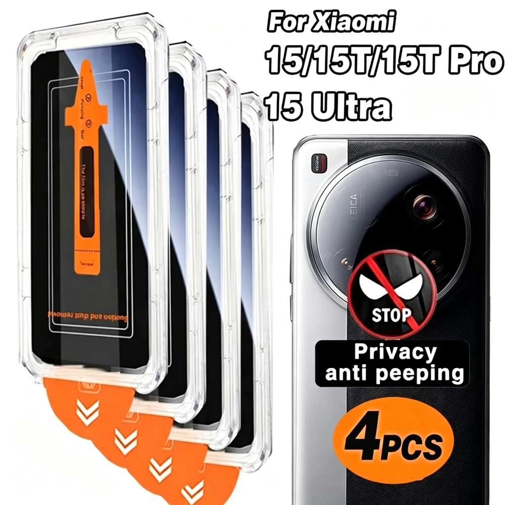 

4-1PCS Privacy Screen Protector For Xiaomi 17 Pro Max 15T 15T Pro 14T Pro 11T Pro 12T Pro 13T Pro 13 Tempered Glass Easy Install