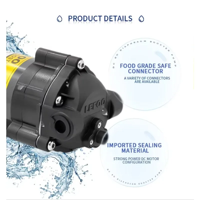 24V DC 50GPD Diaphragm Booster Pump 36L/h Water Filter Small Electric Water Pump for Reverse Osmosis System view 6