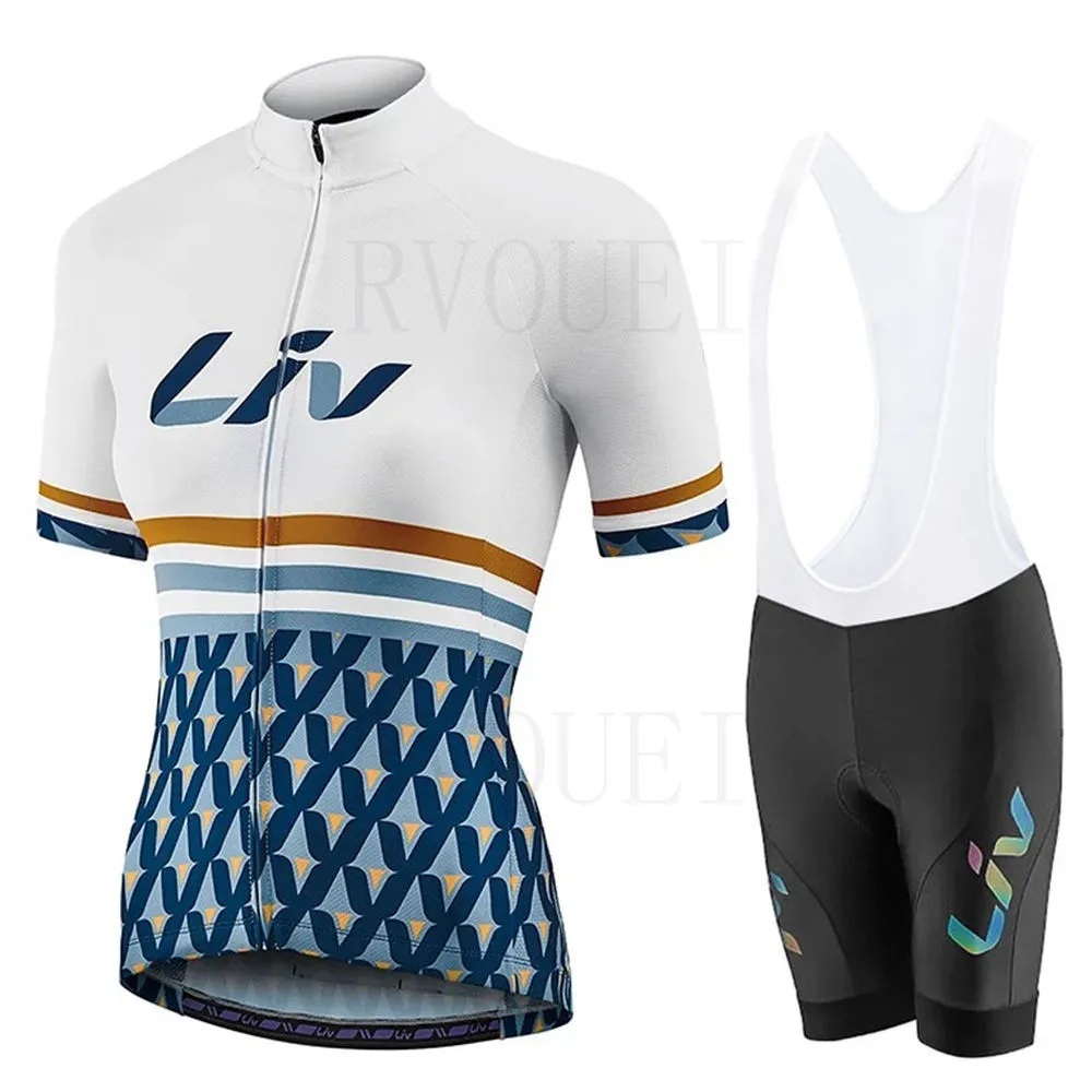 LIV Team Women Cycling Clothing Bicycle Jersey Set Female Ciclismo Girl Cycle Casual Wear Road Bike Bib Short Pant Pad Ciclismo