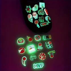 22Pcs Luminous Basketball Glow in the Dark Shoe Charms for Crocs Charms,Fun Sports Shoe Decorations for Boys Men Women