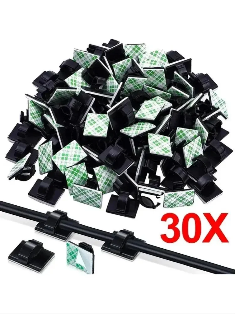 Selbstklebender Kabelclip-Halter, Draht-Organizer für Wand, Schreibtisch, Büro, Auto, bohrfreie feste Klemme, spurloses Zubehör, kein Bohren erforderlich.