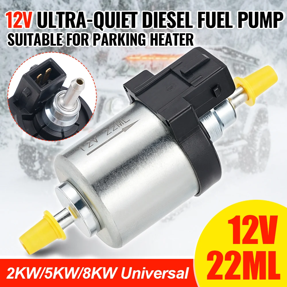 12V 22ML Parking Heater Fuel Pump, Ultra-Low Noise Fuel Pump, 12V 2KW 5KW 8KW Parking Heater Universal