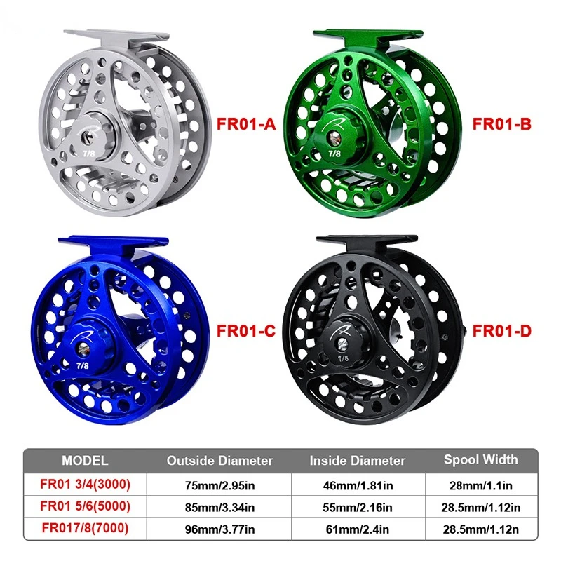 

HOT SF Fly Fishing Reel 3/4 5/6 7/8 WT Fly Reel Combo Fly Reel Large Arbor Aluminum Alloy Body for Trout Bass Carp Pike Panfish