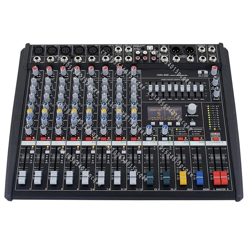 Professional CMS600-3 CMS600 CMS 600 6 Channels Audio Mixer Sound Interface Console Mixing with Plastic Cover for DJ Karaoke