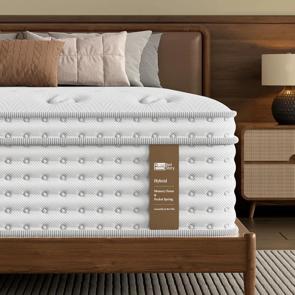 

Medium Firm Queen Mattress 14-inch, Hybrid Queen Size Mattress (Boxed), Deluxe Individually Pocketed Springs, Customizable