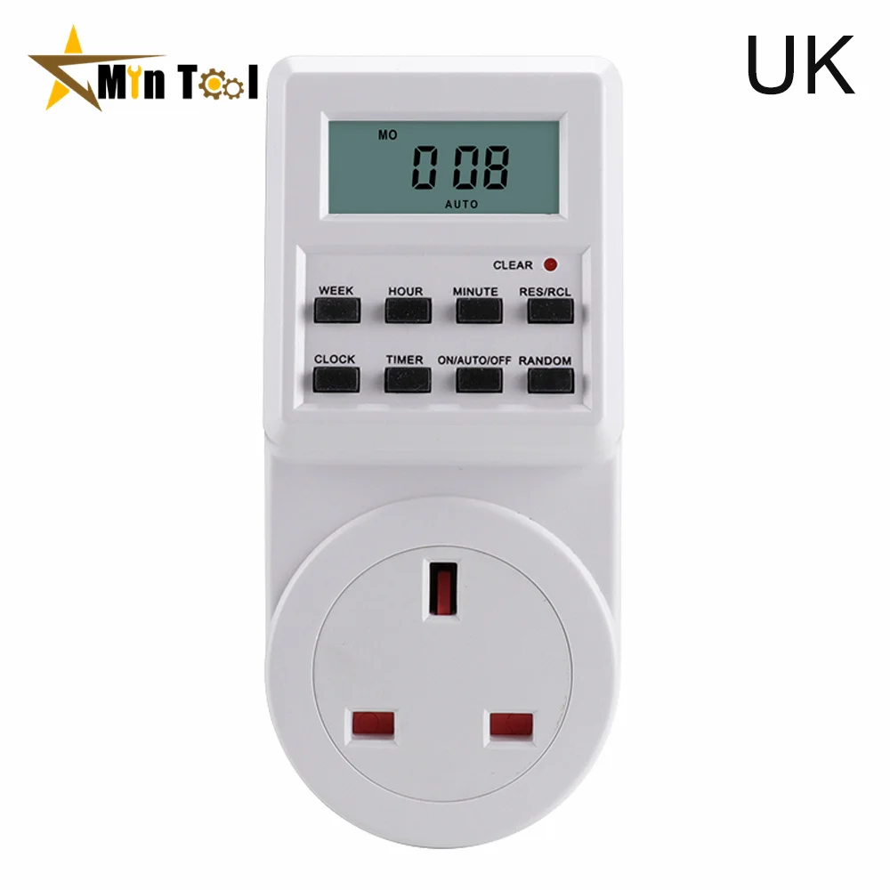 Digital Weekly Programmable Electrical Wall Plug-in Power Socket Timer Switch Outlet Time Clock Power Supply Accessories