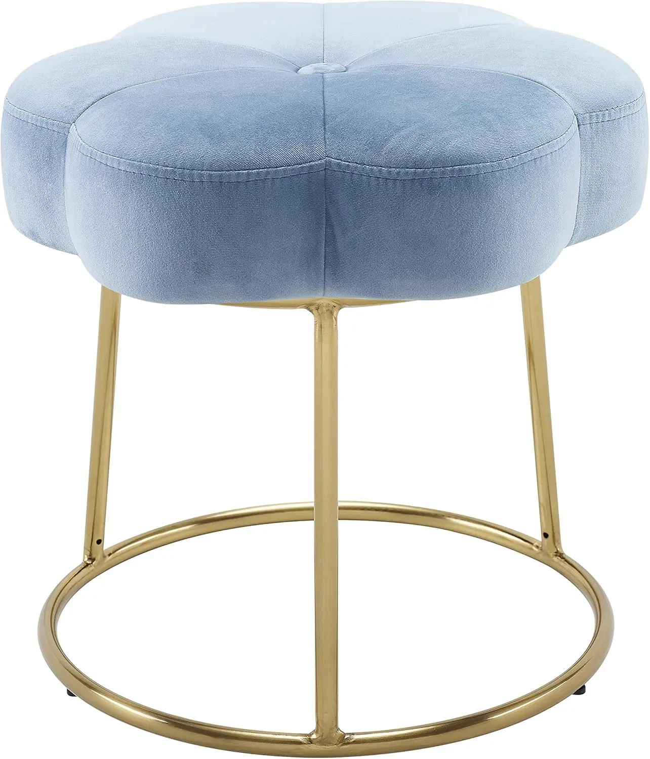 

Light Blue and Gold Vanity and Accent Talulah Stool