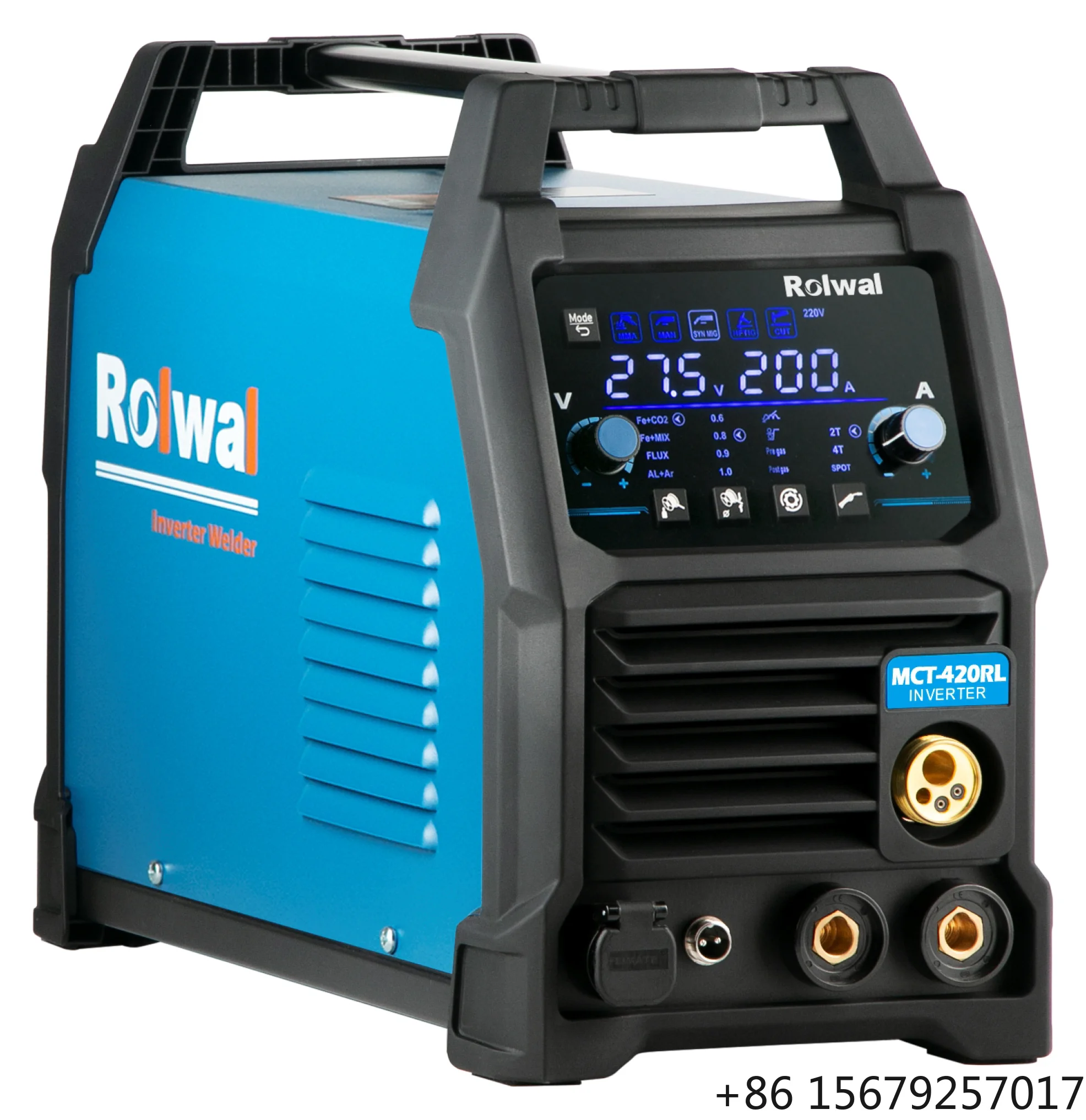 Multifunction Welder Combo Plasma Cutter, 6-In-1 Flux Core MIG/CUT/TIG/Stick/2T/4T, 200A MIG/TIG/MMA/40A CUT, 110V/220V MCT-420