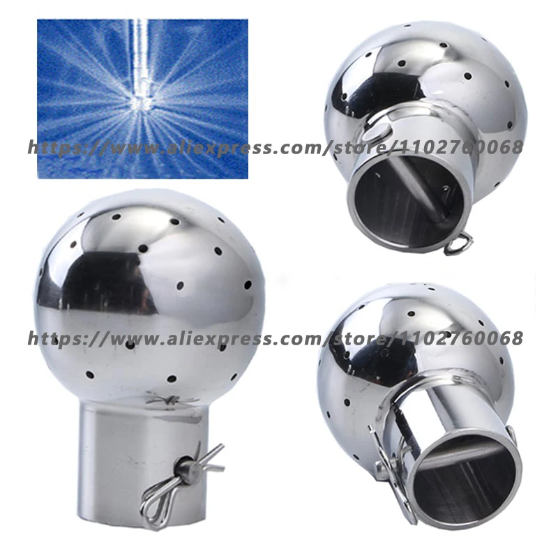 

SS304 Tank Cleaning Ball Ferrule OD 50.5mm 64mm 1/2" 3/4“ 1” Stainless Steel Sanitary Pipe Fittings Fix Tank Cleaning Ball Head