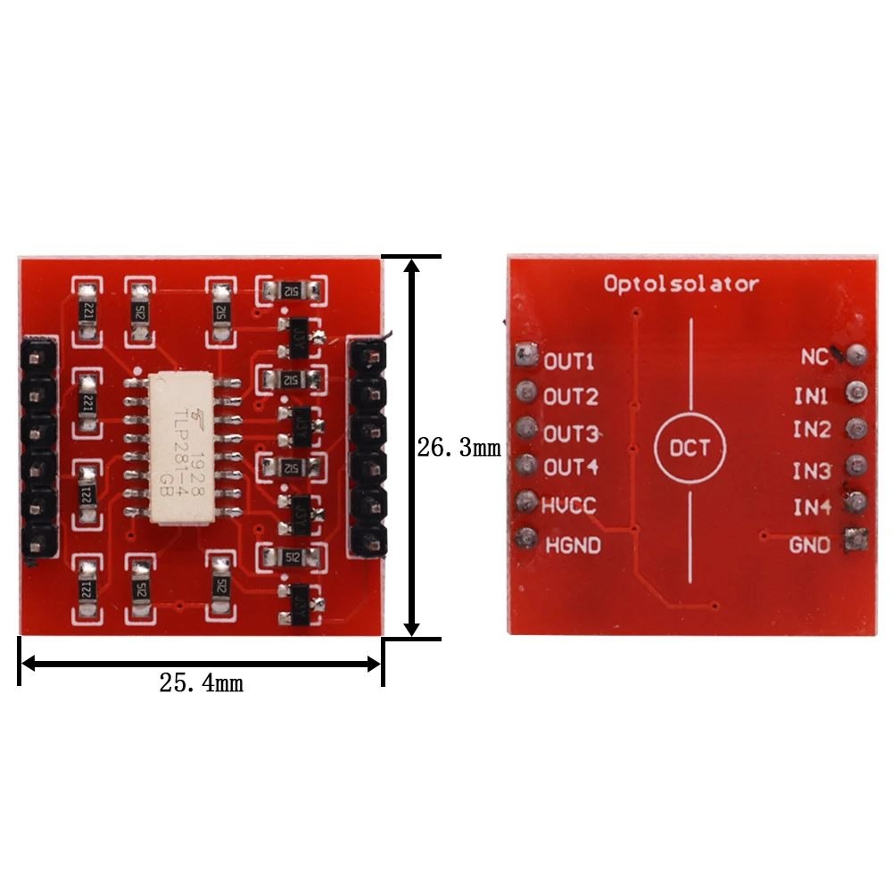 TLP281 4-Channel Opto-Isolator โมดูล IC สำหรับบอร์ดขยาย Arduino และระดับ Optocoupler Isolation 4ช่อง