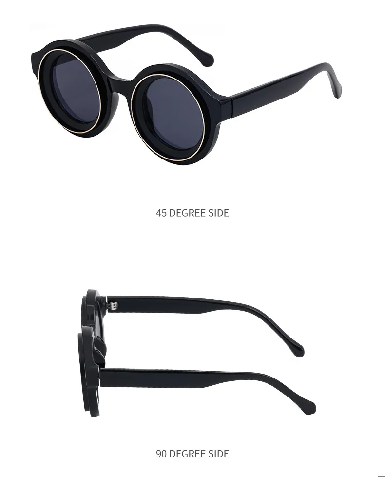 Punk runde Sonnenbrille Männer Luxusmarke Design Steampunk Sonnenbrille für männliche Sommer neue Mode kleine Rahmen Sonnenbrillen Brillen – Detail 12