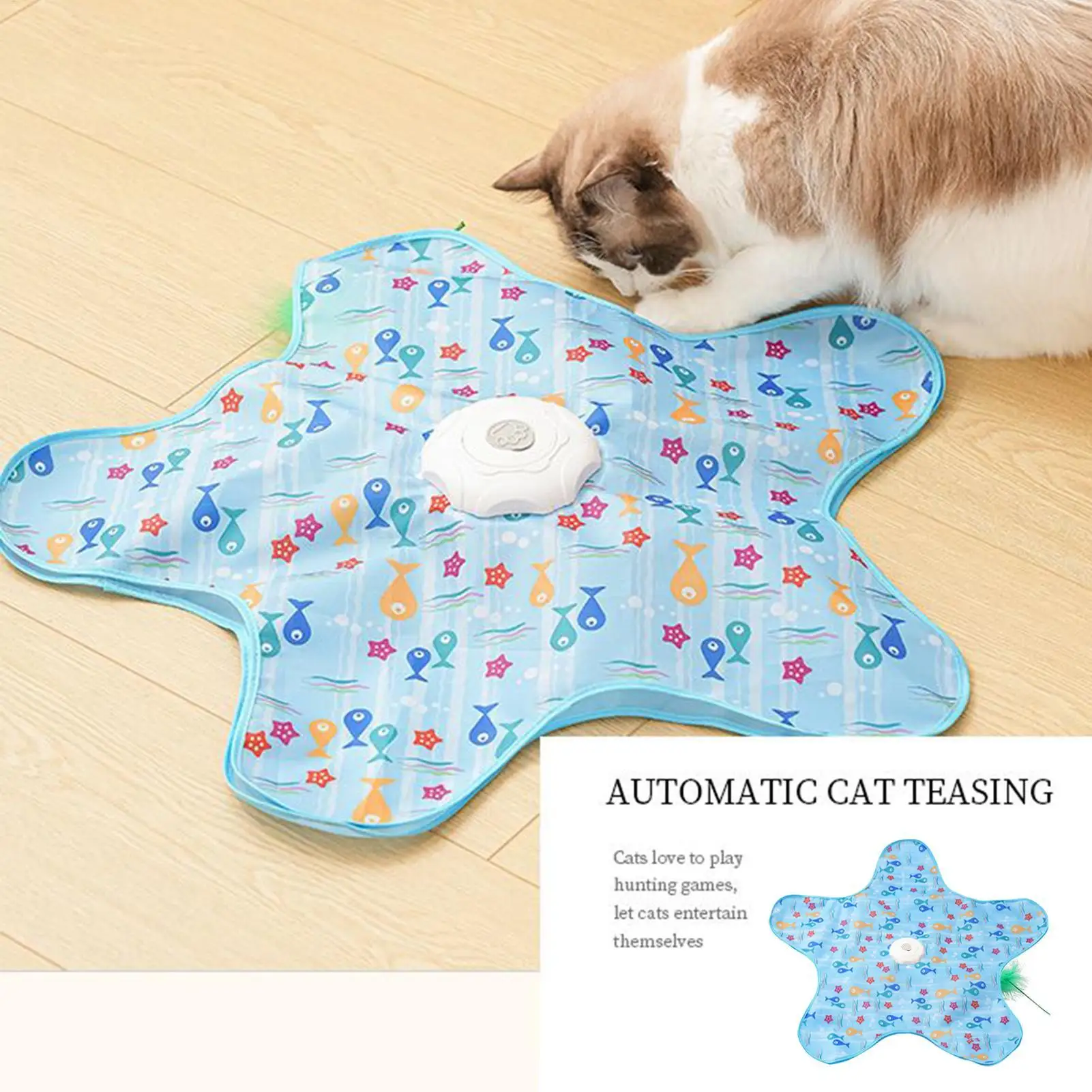 Interaktives Katzenspielzeug in Sternform, automatischer Teaser, kaubeständig, drei Geschwindigkeitsmodi, Jagd, geistige Stimulation, Übung für Katzen und Kätzchen