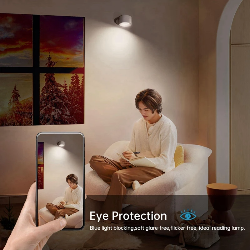 Настенный светильник ABNO-LED, 15 цветовых режимов, сенсорное управление, вращение на 360 градусов, бытовая аккумуляторная батарея.