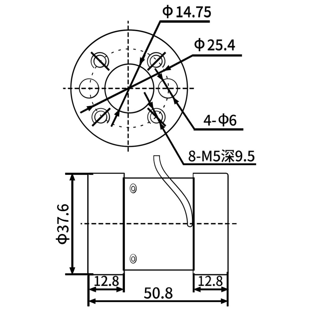 Aluminium Alloy Static Torque Transducer for Torsional Torque Measurement Rotational Moment Force Transducers DYJN-104