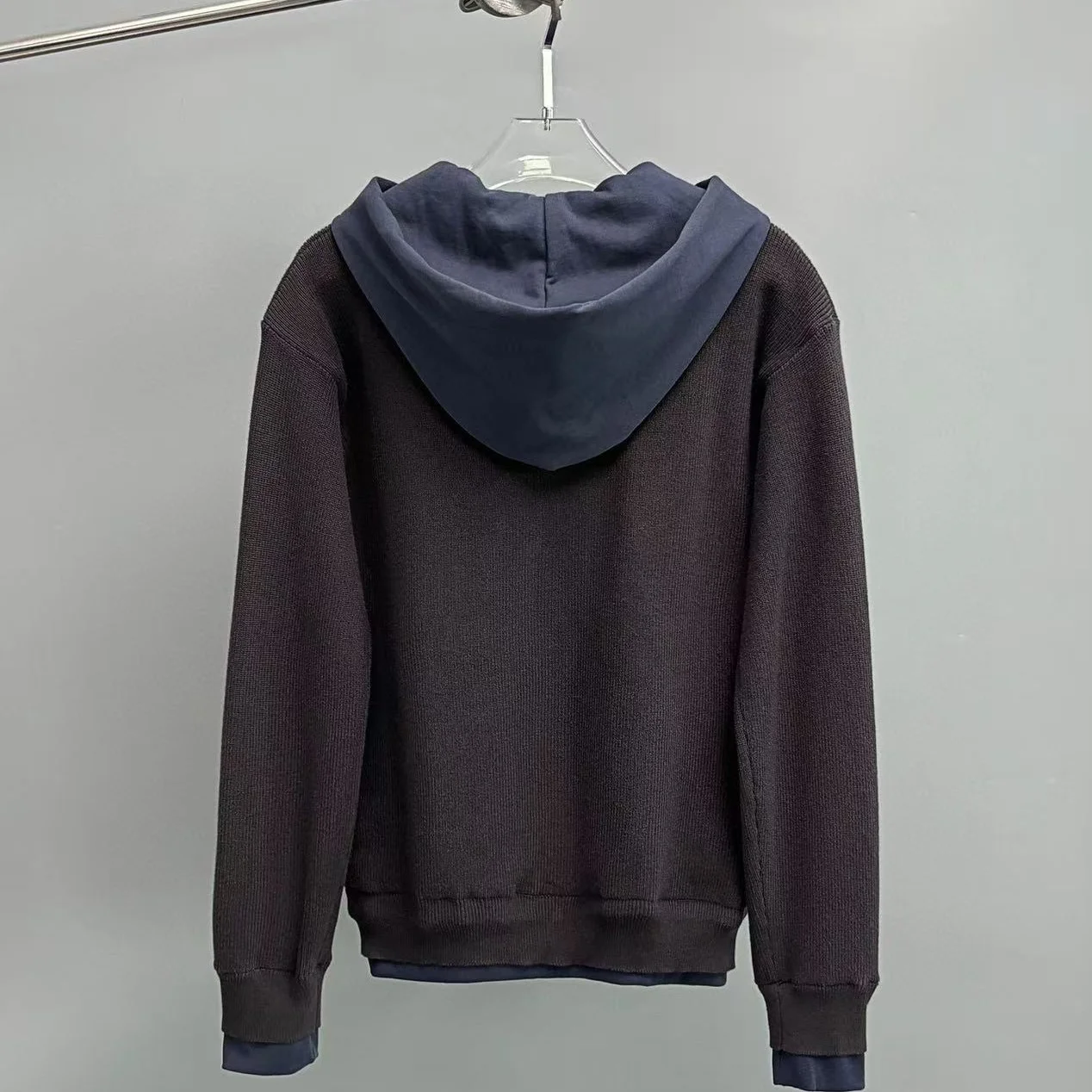 European Sle Heavyweight Wool Blend Hooded Sweater Jaet Men's Women's Individualized Busin Casual Long Sve Zipper