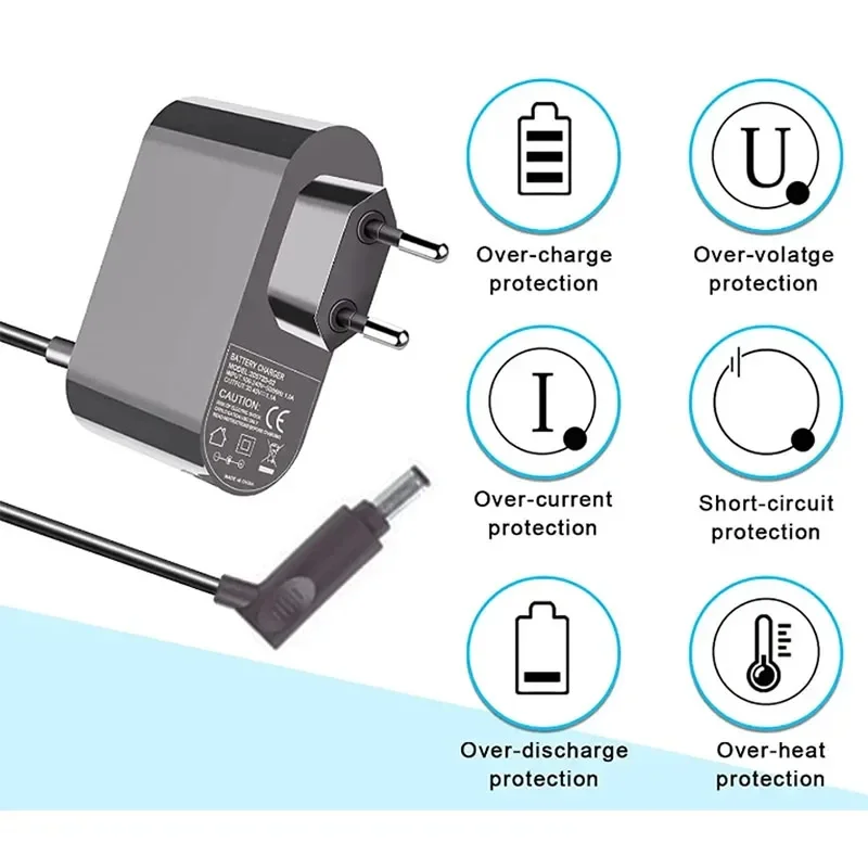 EU/米国プラグ充電アダプタダイソン V6 V7 V8 掃除機交換用リチウムイオン電池電源コード電動工具部品