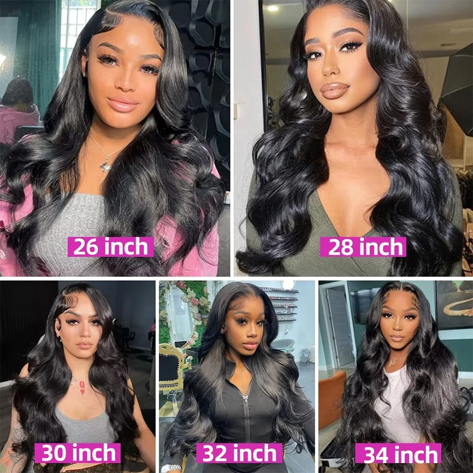 13x6 13x4 HD Transparent Lace Front Human Hair Wig Brazilian Body Wave Lace Frontal Wig Preplucked 360 Lace Front Wigs For Women