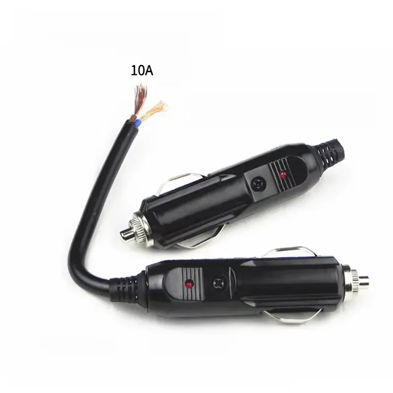 12V To 24V Car Cigarette Lighter Plug Male Head With Indicator Light Vehicle Electrical Cigarette Lighter Plug Charger Adapter