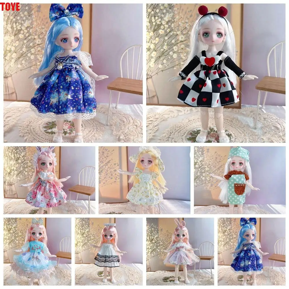 with Clothes BJD Doll Dress Up Simulated Eye Simulated Eye Hinge Doll 1/6 BJD Colorful Removable Joints Doll Girls Gifts