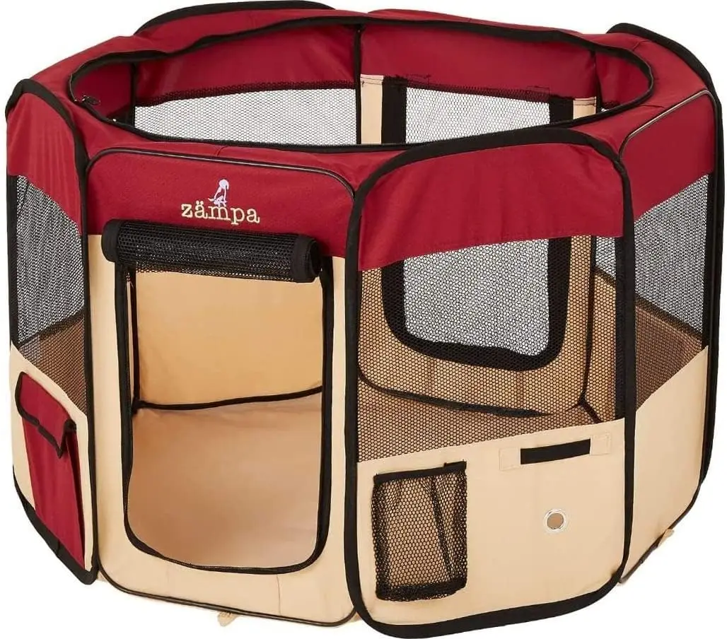

Large 61"x61"x30" Pop Up Pet Playpen for Dogs Cats, Foldable Indoor Outdoor Travel Carrier with Case
