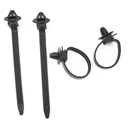 50Pcs Push Mount Cable Zip Tie With Car Wire Routing Clips Premium Quality Universal Fitmenst Self-Locking Fastening 9cm