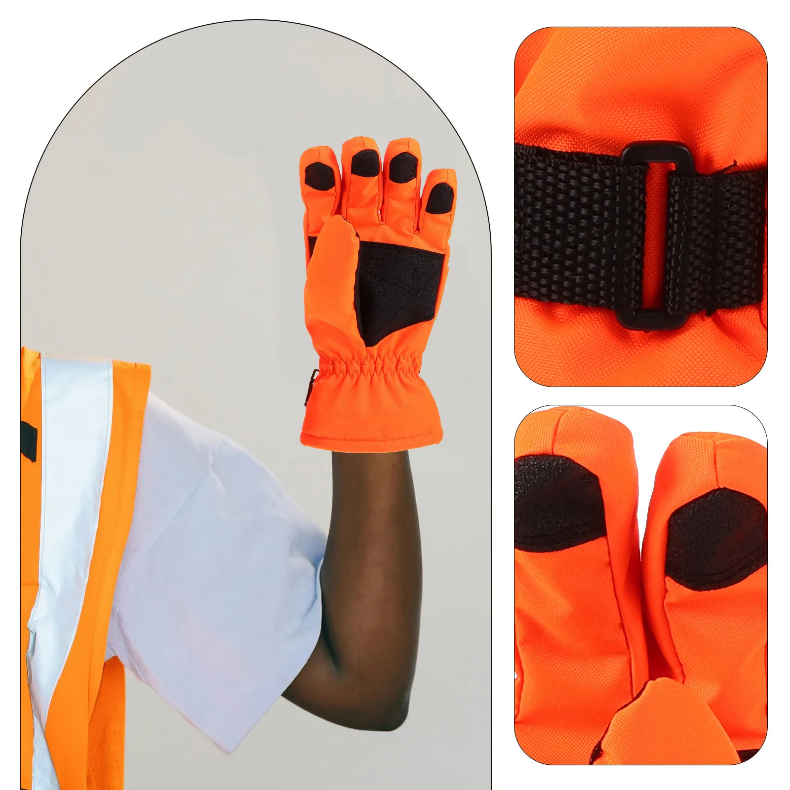 

1Pair Winter Outdoor Warm Snow Sweeping Gloves Full Finger Reflective Skid Proof Gloves for Night Work Hand Protector
