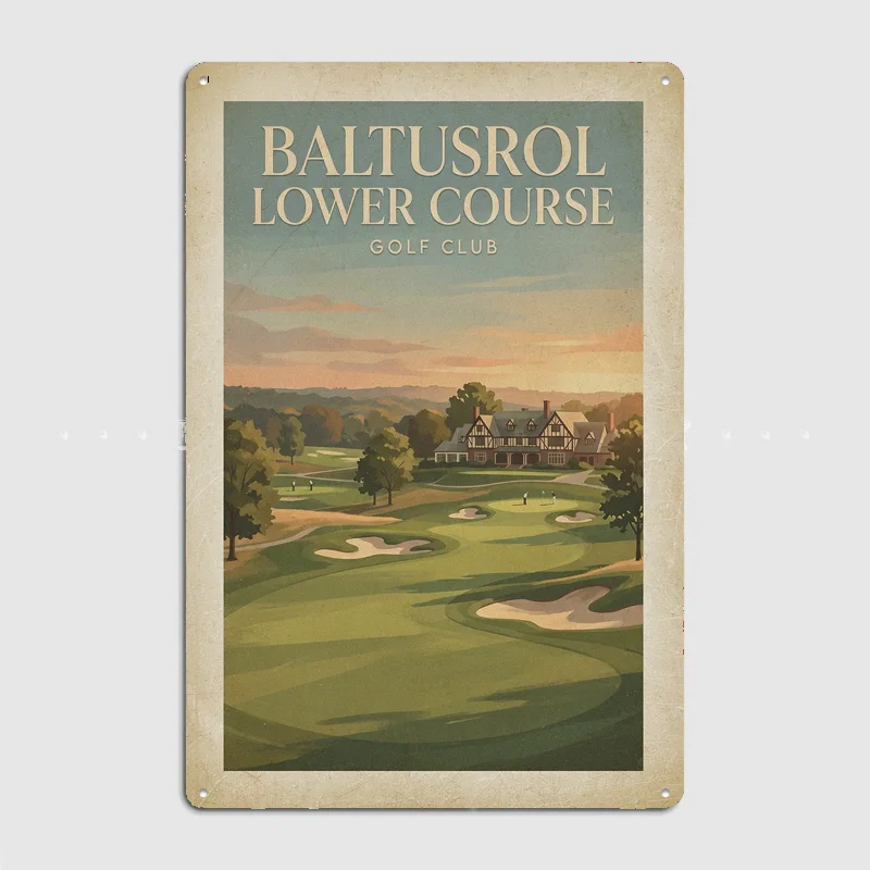 Baltusrol Lower Course Golf Club Vintage Poster Metal Posters Living Sign Indoor Outdoor Room Decoration Home Decor Wall Decor
