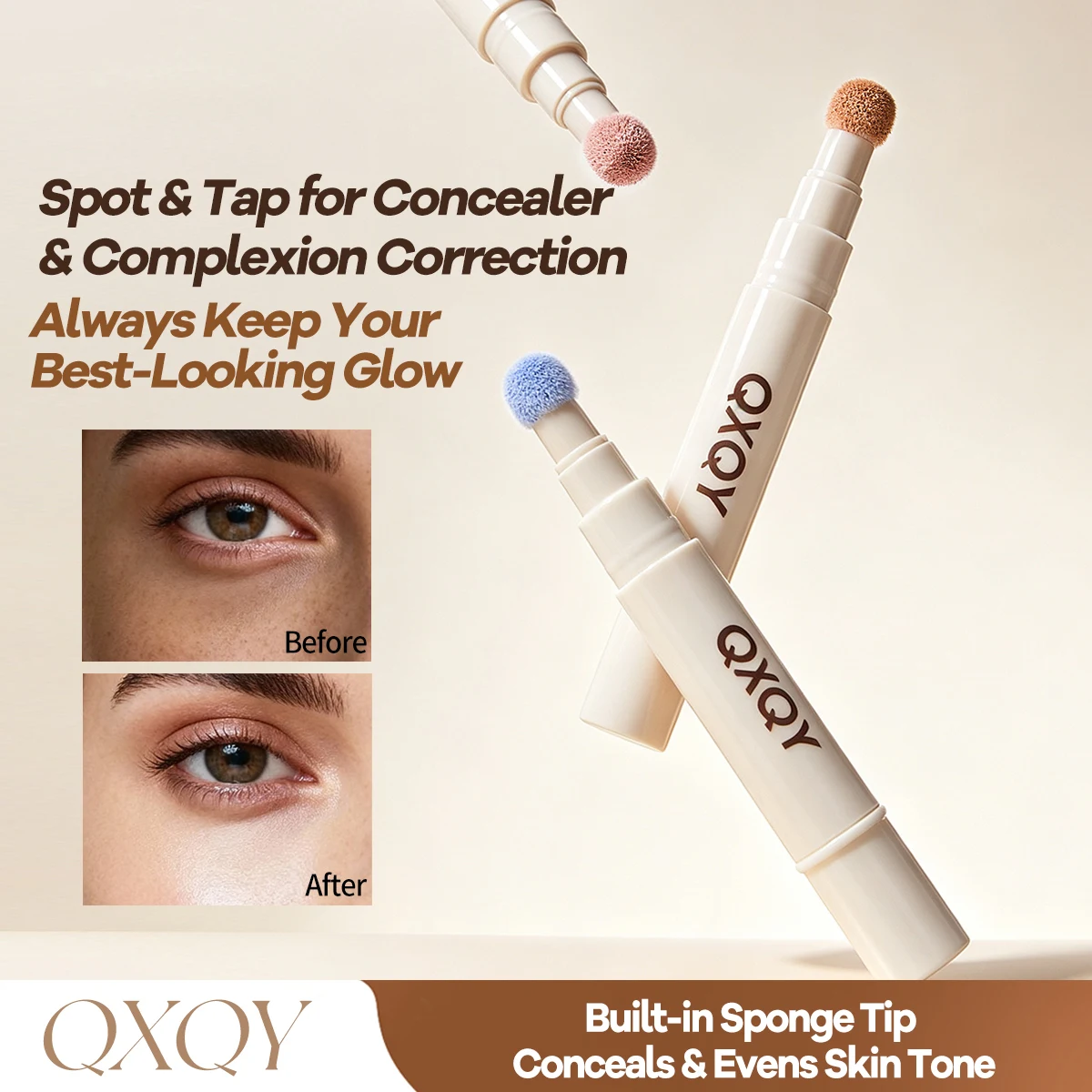 QXQY Makeup Lotion Point Apply Easy to Push Away, Covering Facial Flaws, Improving Skin Uniformity, Daily Makeup