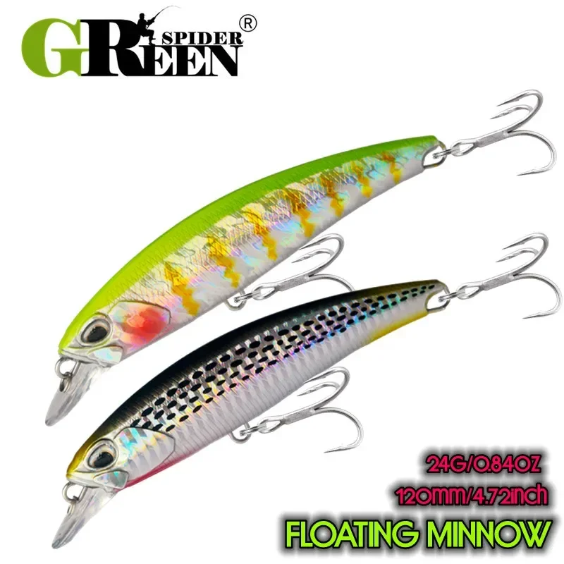 Floating Minnow Fishing Lure 120mm 24g  Artificial Sea Fishing Hard Bait Wobbler for Bass Carp Pike Fishing