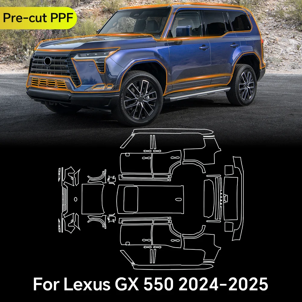 

For Lexus GX 550 Luxury Premium Over 2024 2025 TPU Paint Protection Film Clear Bra Car Body Anti-Scratch Pre-cut PPF Resistant