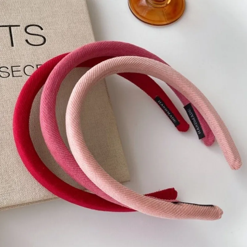 Simple Solid Color Twill  Headband Women Wearing Cute Hair Bands Fashion Hair Accessories