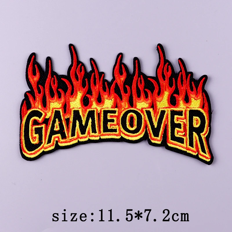 Punk Skull Patch Iron On Embroidered Patches For Clothing Thermoadhesive Patches On Clothes Hook Loop Patch For Clothes Stickers