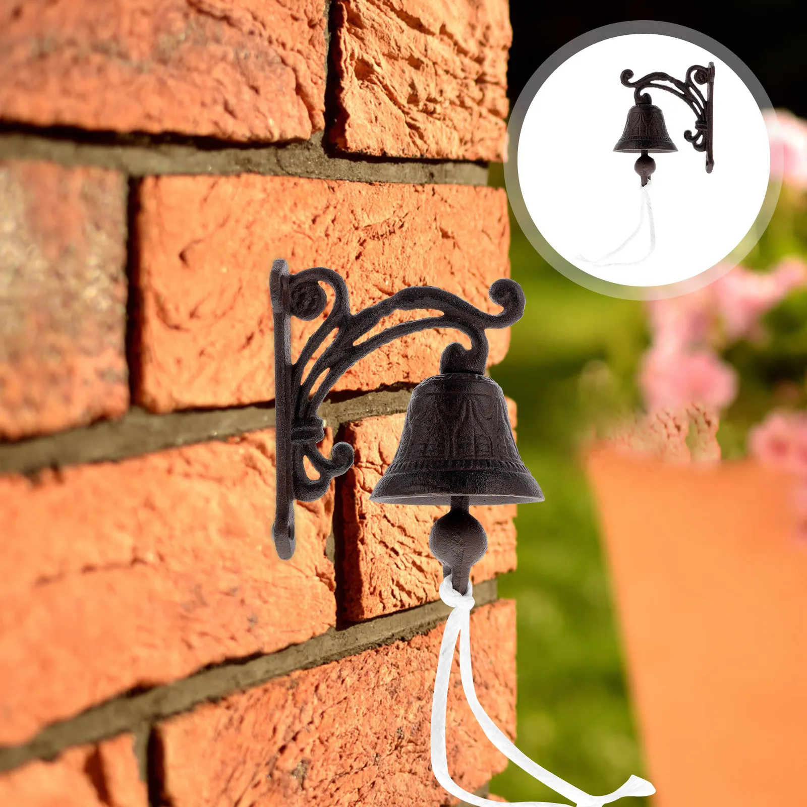 

Wall Mounted Door Bell Vintage Iron Design for Home Entrance Or Yard Decor Handheld Shaking Bell Retro Style Craftsmanship