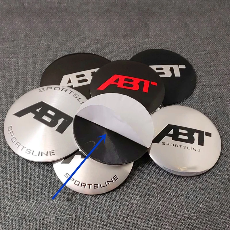 ABT Emblem Car Wheel Center Hub Cap Stickers Accessories For Volkswagen VW GTI Rline Polo Golf MK8 Touareg Passat Magotan Tiguan