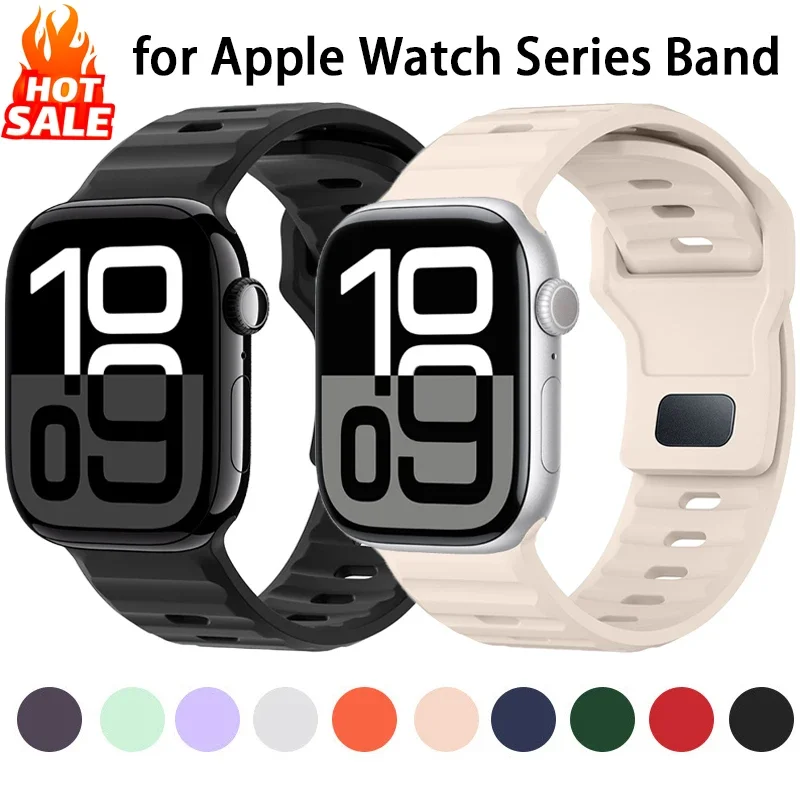 2 Pack Silicone Straps For Apple Watch Band 45mm 44mm 46mm 40mm 49mm 42mm 41mm Sport Bracelet iwatch Series 10 9 SE 8 7 Ultra 2