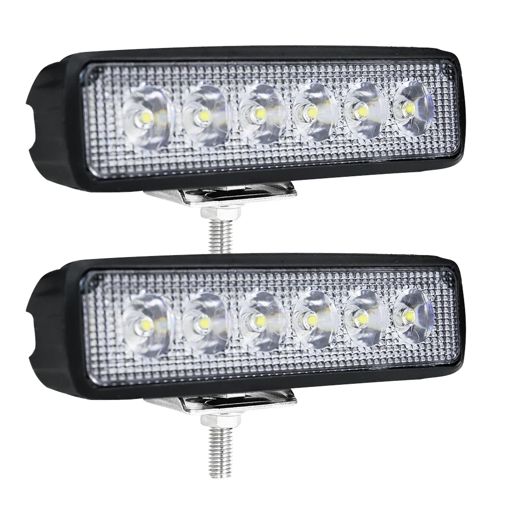 

1/2/4PCS 18w 6 LED Car Work Light DRL Spotlight High Bright Waterproof Auto Offroad SUV Truck Headlights Driving Lamp 12V 24V