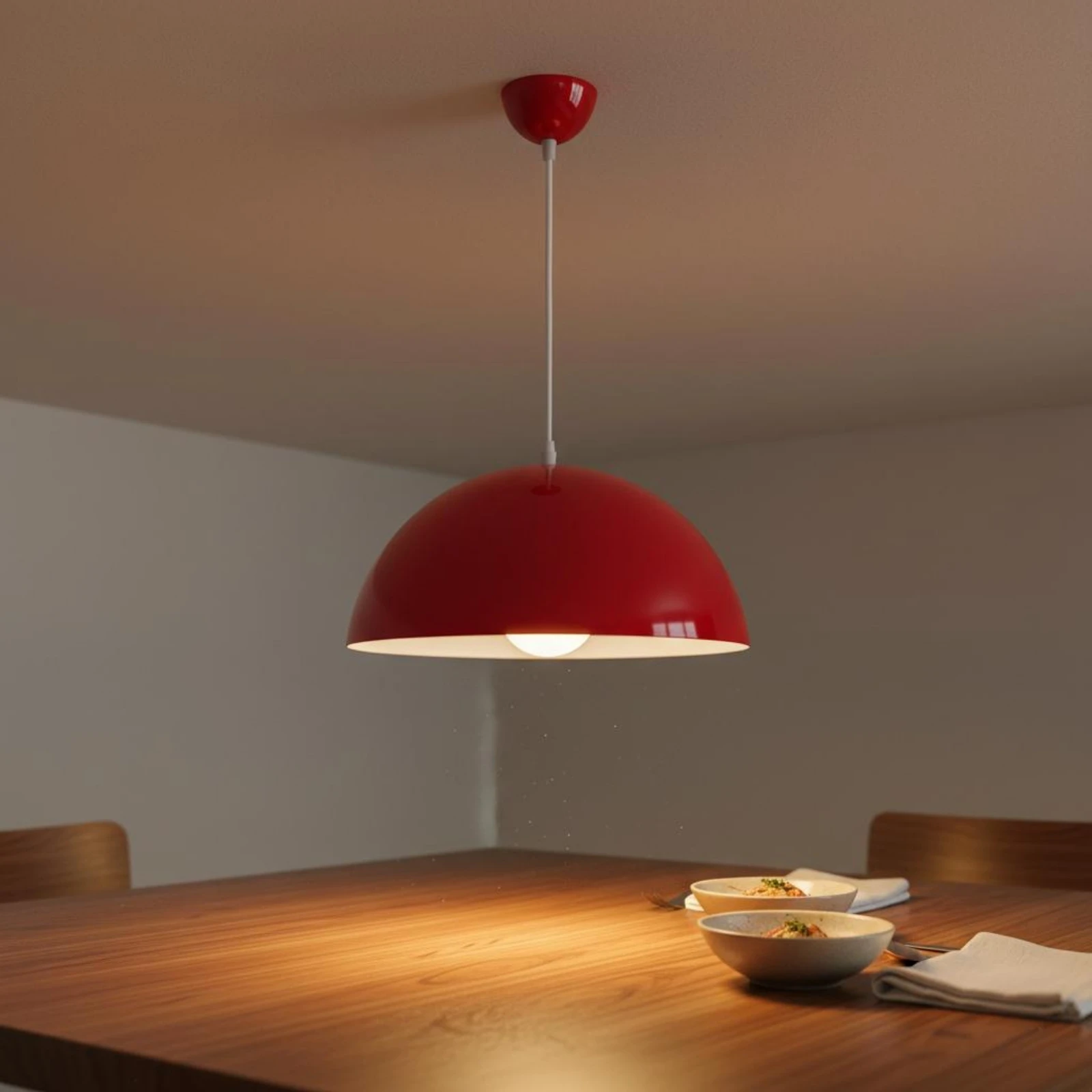 Nordic Design Hanging Lamp Minimalist Design Single Head Dome Chandelier Utilitarian Metal Lampshade Easy to Install for Cafe