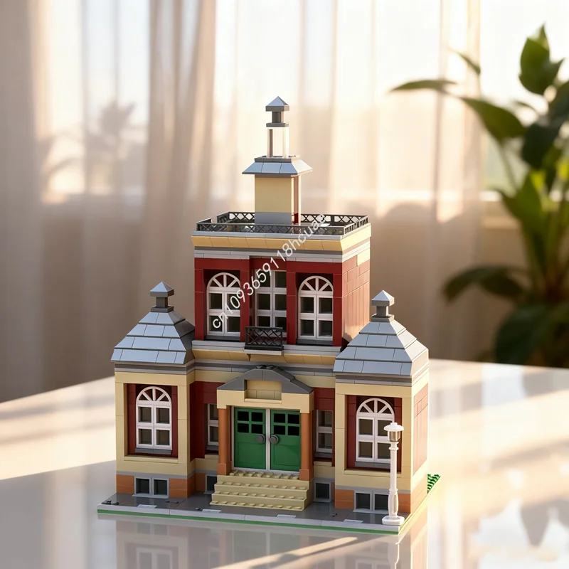 

912pcs MOC Modular Town Hall Modulared Model Building Blocks Construction Toy Assemble Christmas Gift Creative Idea Birthday