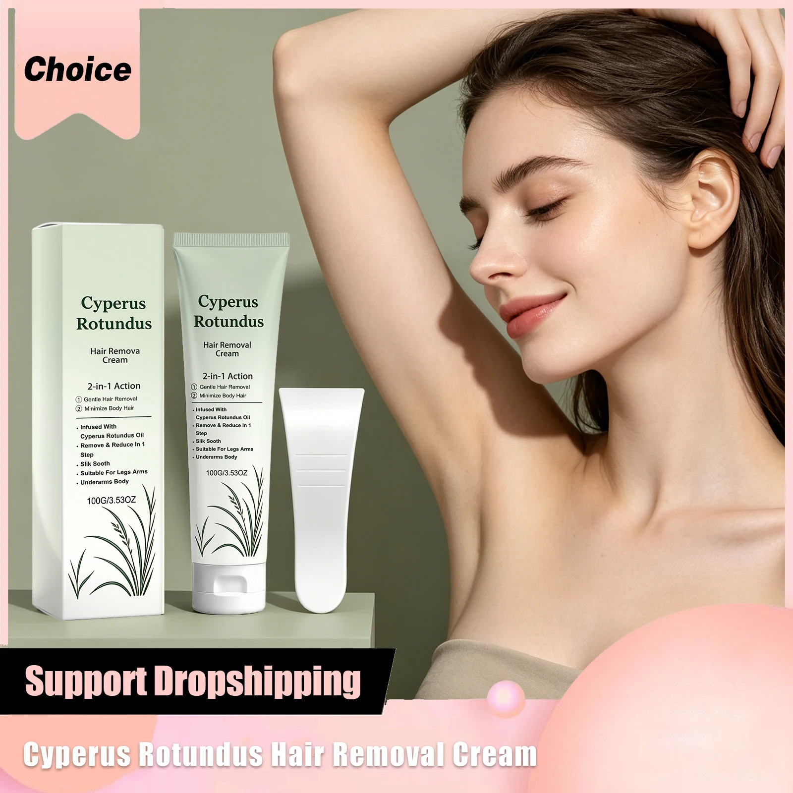 Hair Removal Cream - Creme Depilatório Suave Cyperus Rotundus para