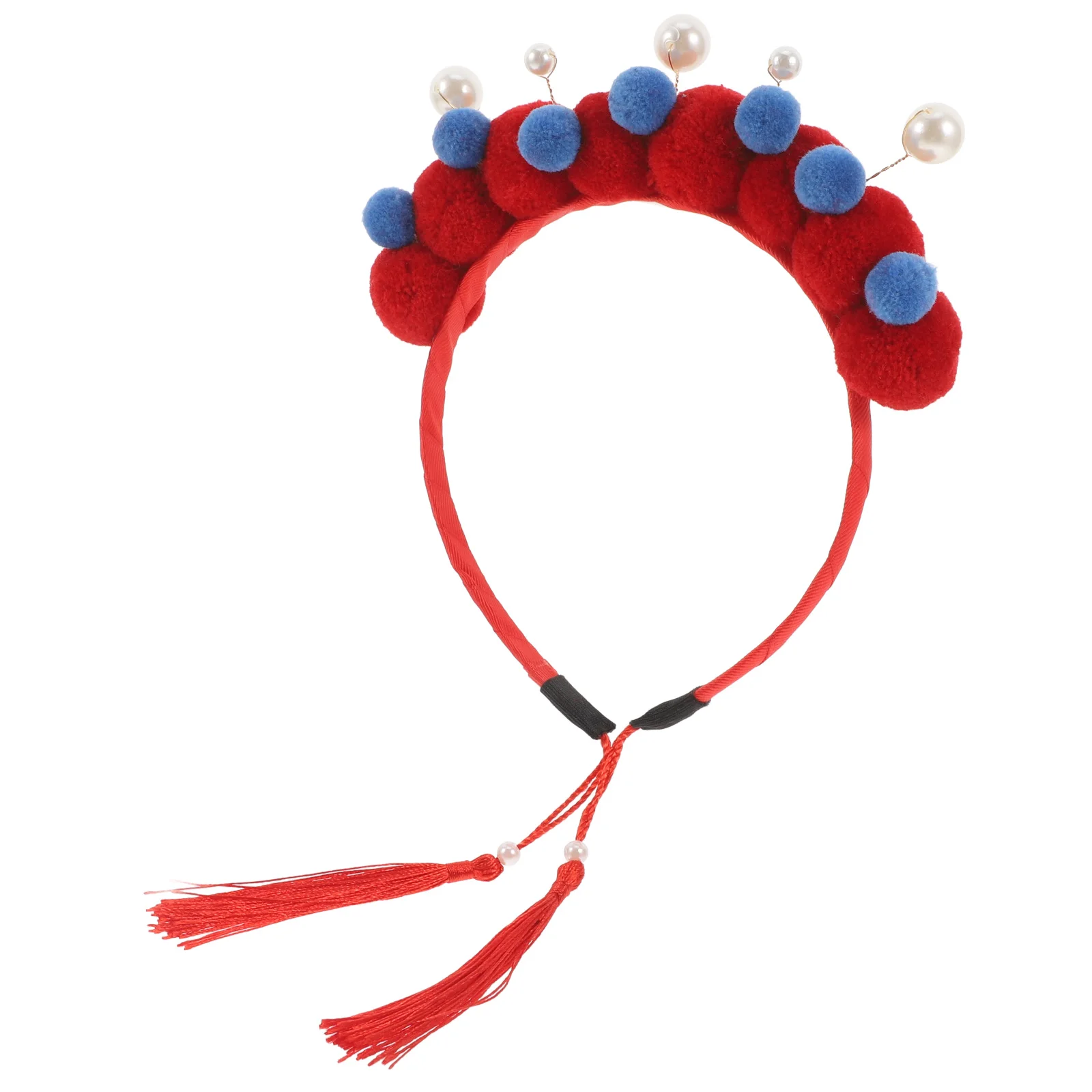 

Peking Headb Hair Accessories Girls Child Chinese New Year Stage Performance Cosplay Tassel Adjustable Size