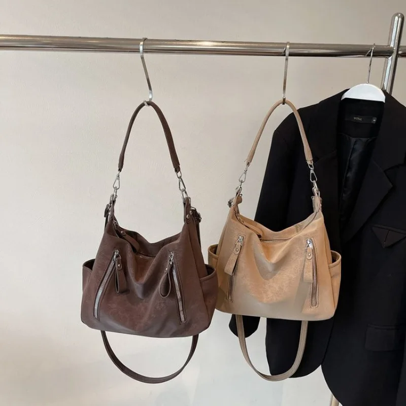 여성용 대용량 토트백 2025 신상 다기능 크로스바디 숄더백 넉넉한 캔버스백 대학 학교 직장용