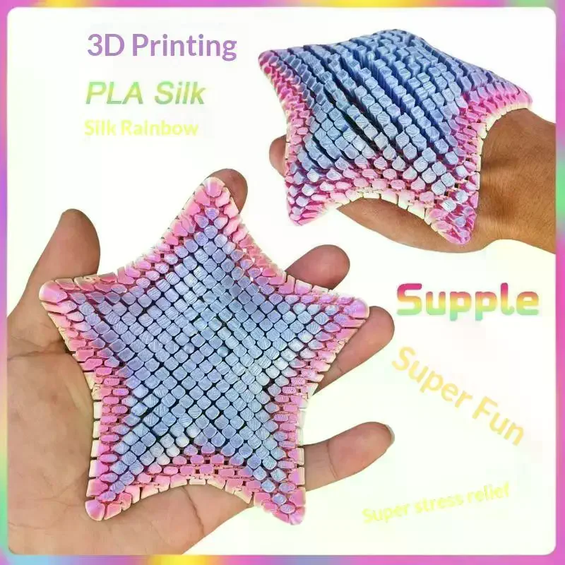 /Cna/3D Printed Flexible Starfish Fidget Toy Soft Texture Stress Relief For Kids Adults Home Office Relaxation 1Pcs