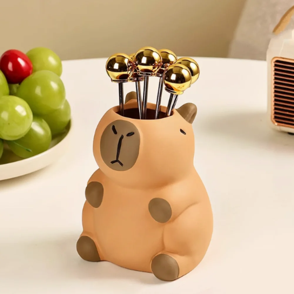 Ornament Capybara pennenhouder Tafelopslag Multifunctionele Capybara potloodopbergdoos Interessante cartoon