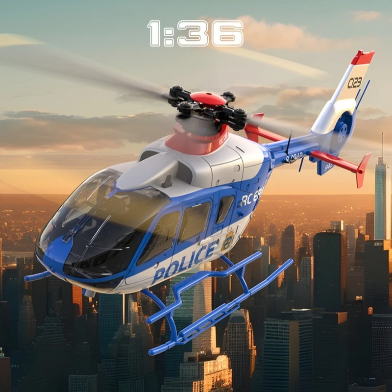 

C123 Вертолет с дистанционным управлением EC135, однороторный, 6-канальный, бесщеточная игрушечная модель самолета, реалистичная имитация для хоббистов