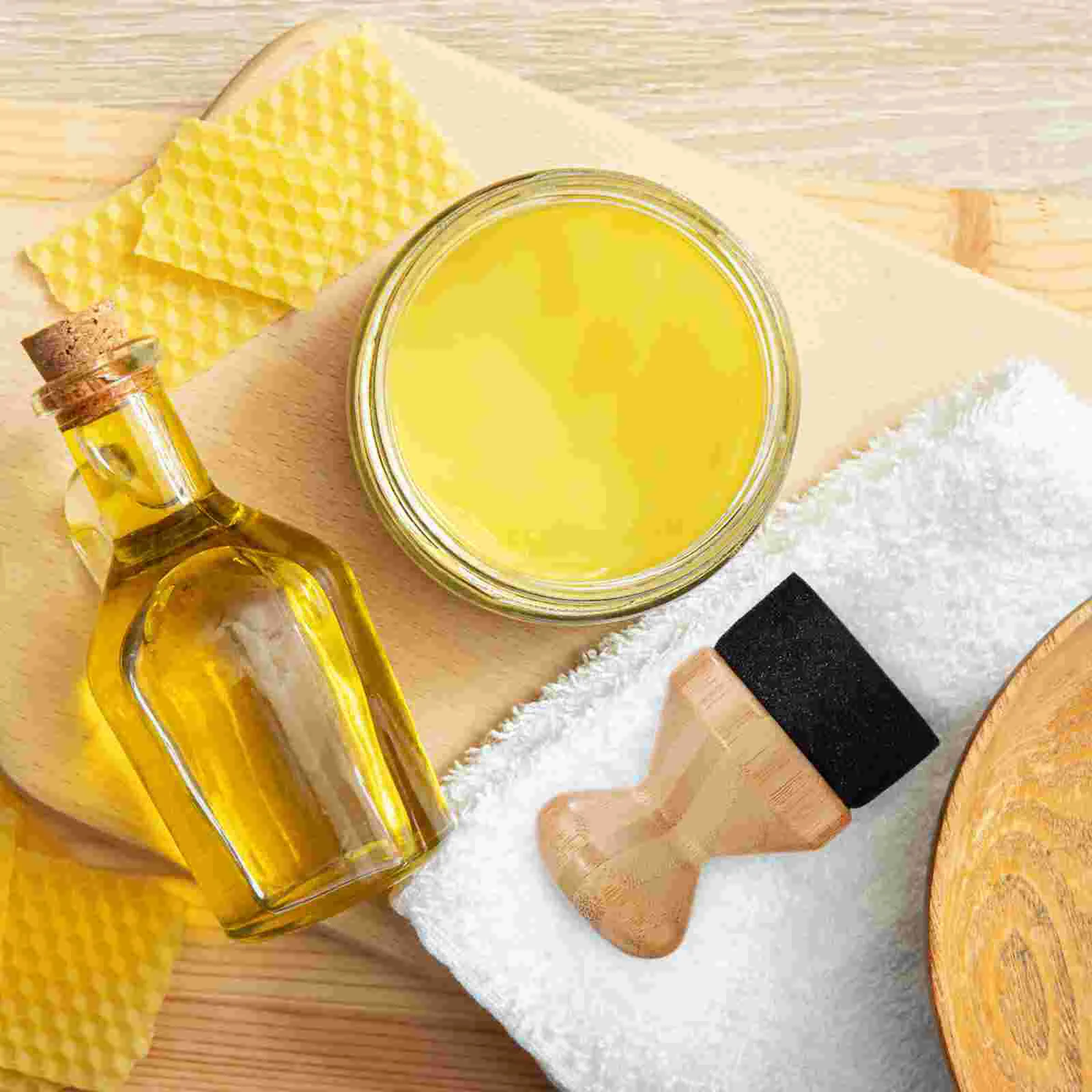 1 Utensil Oil Applicator Wood Block Cutting Board Brush For Wax Spatula Cream Spoon Mineral