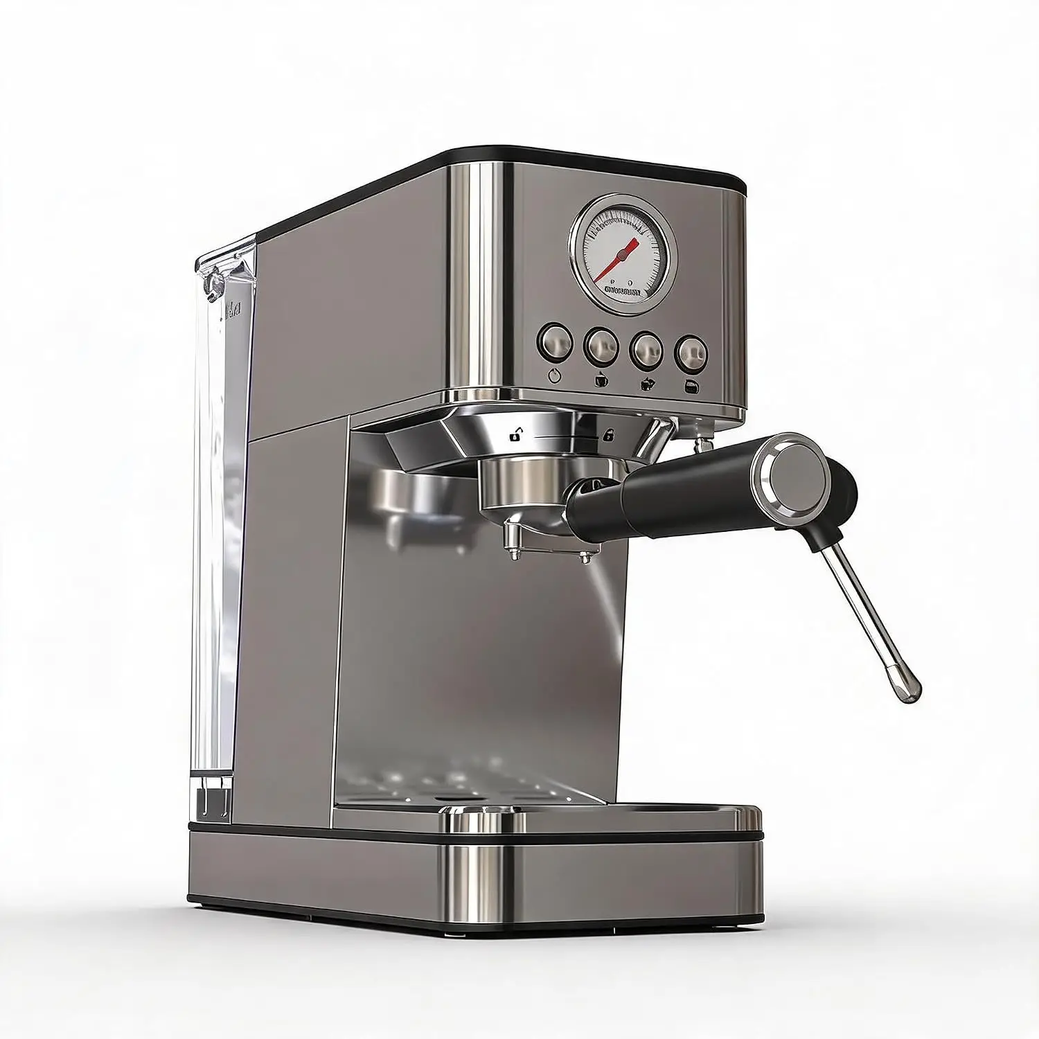 Cafetera Espresso con Filtro Central, 20 Bares, 1200 W, Sistema de Calentamiento Rápido Thermoblock, 360 ° Boquilla para vapor/espumador de leche - depósito de agua extraíble de 1,7 L.